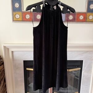 NWT Michael Kors Black & Metallic Sleeveless Chain Strap Dress